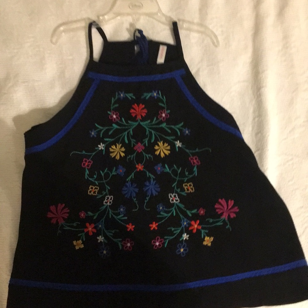 floral black tank